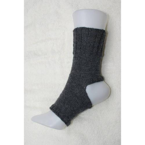 Pilates Yoga Socken ohne Ferse und Spitze, Sockenwolle grau