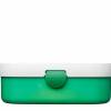Brotdose Mepal mit Namen, Lunchbox & Trinkflasche für Jungen mit Obsteinsatz und Gabel, Motiv Traktor grün Bild 3