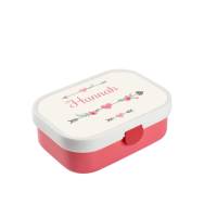 Brotdose Mepal mit Namen, Lunchbox & Trinkflasche für Mädchen mit Obsteinsatz und Gabel, Motiv Pfeil Bild 1