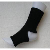 Pilates Yoga Socken ohne Ferse und Spitze, Sockenwolle schwarz
