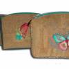 Kulturtasche bestickt mit Schmetterling Korktasche mit Doppelreißverschluss - Geschenk Geburtstag Weihnachten - Kosmetiktasche Taschenorganizer Clutch für Damen und Mädchen Bild 8