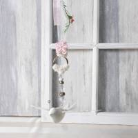 Fensterdeko, Hänger, Vogel mit Blüten-Girlande, Türkranz Bild 1