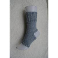Pilates Yoga Socken ohne Ferse und Spitze, Sockenwolle hellgrau Bild 1