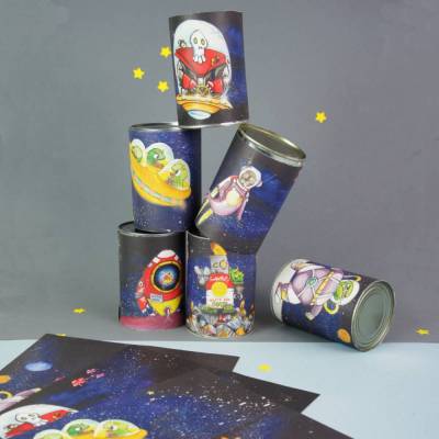 Alienmotive für Dosenwerfen