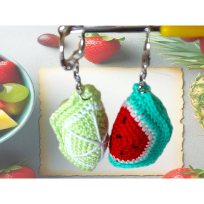 Häkelanleitung Schlüsselanhänger Melone + Limette
