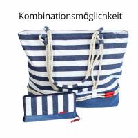 handgefertigte maritime Shopper-Tasche  "Annelie" -mit viel Stauraum * Jeans-Upcycling * Einkaufstasche * Urlau Bild 10