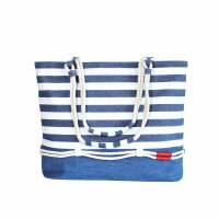 handgefertigte maritime Shopper-Tasche  "Annelie" -mit viel Stauraum * Jeans-Upcycling * Einkaufstasche * Urlau Bild 2