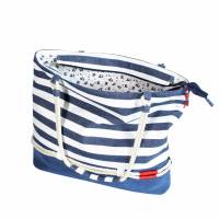 handgefertigte maritime Shopper-Tasche  "Annelie" -mit viel Stauraum * Jeans-Upcycling * Einkaufstasche * Urlau Bild 6