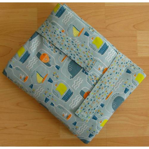 Wickelunterlage - Wickel-mobil - Flaschenpost / mint - mit Frottee-Liegefläche - auf Wunsch wasserdicht