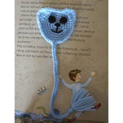 Häkelanleitung: Lesezeichen Bär