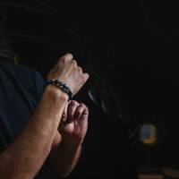 Herren Armband aus Edelsteinen Kyanit Labradorit Rauchquarz 925 Silber, Geschenk für Mann, LIMITED EDITION, 10 mm Bild 6