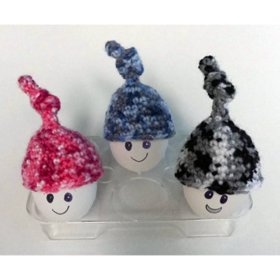 Häkelanleitung: Eierwärmer Knotenmütze