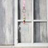 Fensterdeko, Hänger, filligranes Metallherz mit Vögeln, weiß rosa, Türkranz Bild 2