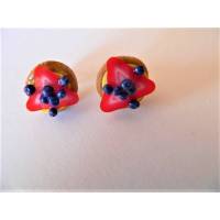 Ohrstecker Mini Obst Törtchen Ohrringe Ohrschmuck modelliert aus Fimo Bild 1
