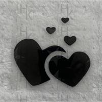 Bügelbild - 2 Herzen / Liebe - viele mögliche Farben Bild 1