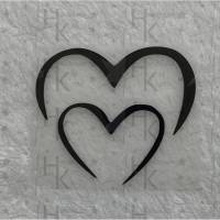 Bügelbild - 2 Herzen / Liebe - viele mögliche Farben Bild 1