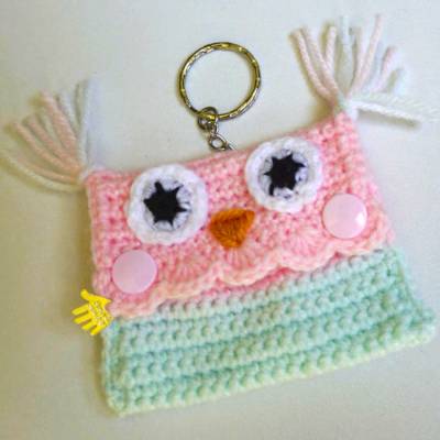 Häkelanleitung: Taschenbaumler Geldbörse Eule