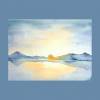 Sonne und Meer Aquarell handgemalt 13 cm x 18 cm Querformat Bild 3