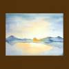 Sonne und Meer Aquarell handgemalt 13 cm x 18 cm Querformat Bild 4