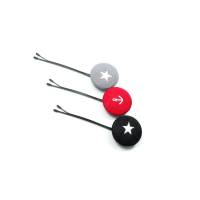 Haarnadeln 3er-Set Haarklammern Stern Anker grau rot schwarz Bild 1