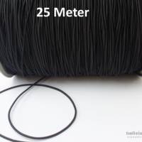 25 m Gummikordel - 2 mm - schwarz -  rund, Gummiband, Elastikband Bild 1
