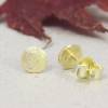Runde Ohrstecker aus Gold 585/- mit Diamant, Mini-Sonne, mattgekratzt Bild 4