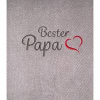 Besticktes personalisiertes Handtuch Bester Papa Opa Bruder Onkel mit Herz Frotteetuch Geschenkideen Monogramm Bild 1