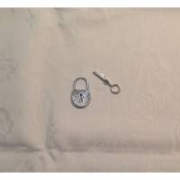 Schmuckverschluss - Knebelverschluss - silber - Schloß und Schlüssel Bild 1