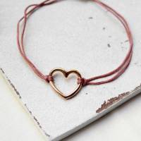 Herz • Armband roségold | Makramee | Farbwahl | Armschmuck | Geschenkidee Frau | Freundin | Schwester | Mama Bild 1