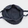Häkeltasche Einkaufstasche Einkaufsnetz in dunkelgrau aus hochwertiger glitzernder Baumwolle mit Schulterriemen von Hand gehäkelt Bild 5