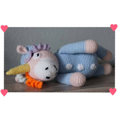 Amigurumi Häkelanleitung schlafendes Einhorn