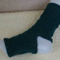 Pilates Yoga Socken ohne Ferse und Spitze, Sockenwolle Grün Bild 2