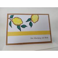 Geburtstagskarte Zitronen coloriert Bild 1