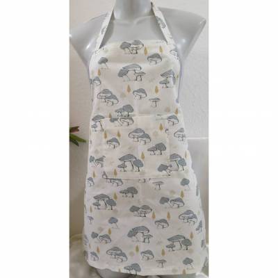 Kinderschürze creme mit Pilzen