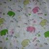 9,20 EUR/m Baumwolle Stoff süße Elefanten rosa / grün auf weiß Bild 2