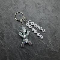 Personalisierter Schlüsselanhänger Schraubenmännchen weiß - Opa 2024 - Schwangerschaftsverkündung Vatertag Weihnachten Bild 7