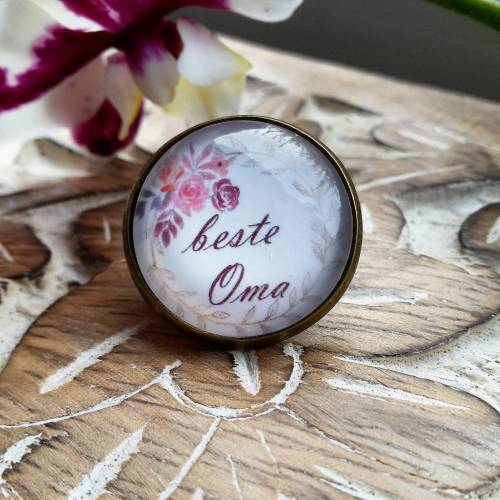 Brosche Pin Anstecknadel Cabochon 20mm beste Oma