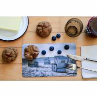 Sylt Strandkorb Frühstücksbrettchen Fotografie Brettchen aus Melamin, spülmaschinenfest, Schneidebrett 14 x 23 cm Bild 1