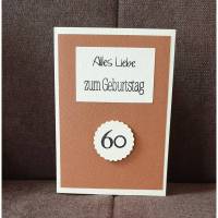 Geburtstagskarte " 60ziger " Alles Liebe zum Geburtstag , Lederoptik Bild 1