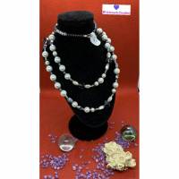 Halskette aus Renaissance Perlen, Glasschliff Perlen und Hämatit Bild 1