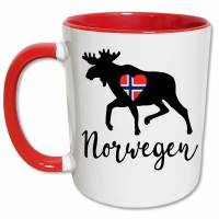 Norwegen Tasse Elch Norwegen Flagge Herz, Norwegen Geschenk Bild 1