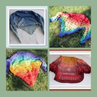 farbenfrohes gehäkelte Dreieckstuch,Baumwolle,wunderbarer und einzigartiger Farbverlauf Bild 1