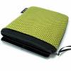 Tablet Hülle 7 / 8 Zoll Extrafach Tasche Reißverschluss Punkte grün-weiß schwarz Handarbeit Bild 2