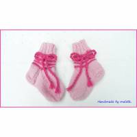 Babysocken für Neugeborene - zum Binden – rosa, pink, Merino Bild 1