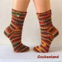 handgestrickte Socken, Strümpfe Gr. 38 / 39, Damensocken im Farbmix Bild 1
