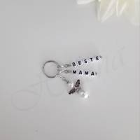 Personalisierter Schlüsselanhänger mit weißem Schutzengel und beste Mama - Geschenk zum Muttertag Bild 3