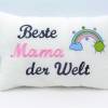 Beste Mama der Welt besticktes Kissen für Oma Mama Freundin Lehrerin Geschenk Geburtstag Namenstag versch. Farben möglich Bild 2