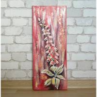 FINGERHÜTE 20cmx50cm - abstraktes Blumenbild mit Strukturpaste und rosegoldfarbigem Blattmetall Bild 1