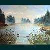 Waldsee Aquarell handgemalt 36 x 51 cm Querformat Bild 3