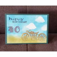 Happy Birthday  40ziger " Motorrad " Geburtstagskarte Bild 1